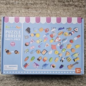 Puzzle Erasers Set 60 Pieces Miniature Food Animal Cute School Party Favors